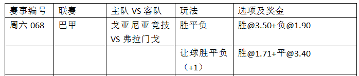 周六068:双核继续伤休 弗拉门戈埋雷